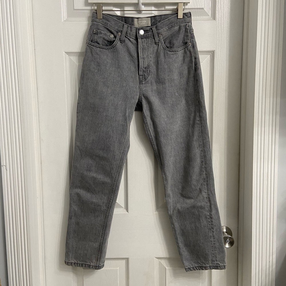 Everlane The 90’s Cheeky Jean Size 26 Cropped Gray Button Fly High Waist